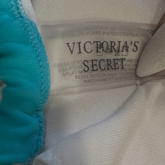 Victorias Secret White Polka Dot Halter Bikini Top Turquoise Womens Size Large - Picture 7 of 8